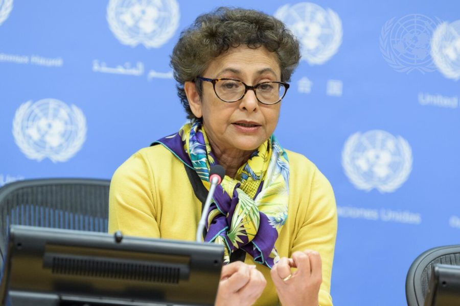 Irene Khan FN:s särskilda rapportör för främjande och skydd av åsikts- och yttrandefrihet presenterar sin rapport för generalförsamlingen.