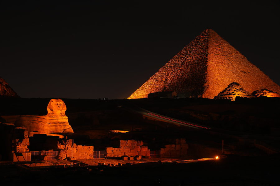 Pyramiderna i Giza och sfinxen, den 25 november 2020.