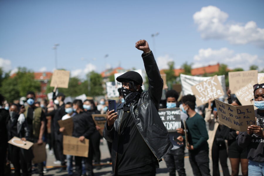 Black lives matter-demonstrationen på Heden i Göteborg 2020.