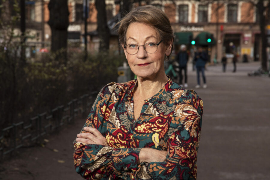 Gudrun Schyman, frilansfeminist och klimataktivist.