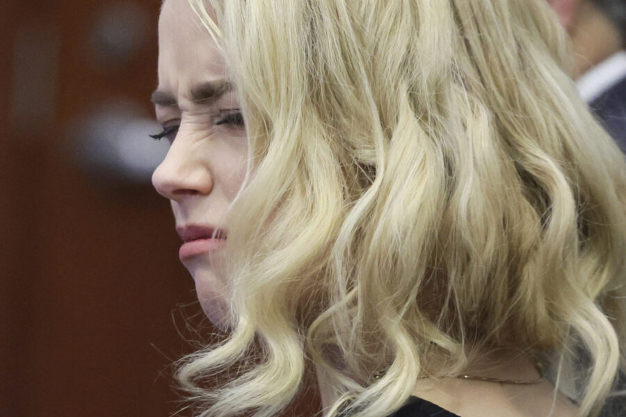 Amber Heard inför domslutet i Fairfax i veckan.