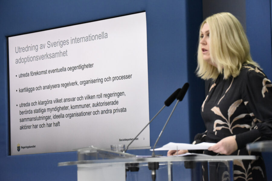 Lena Hallengren, socialminister, tillsatte en utredning av Sveriges internationella adoptionsverksamhet i höstas.