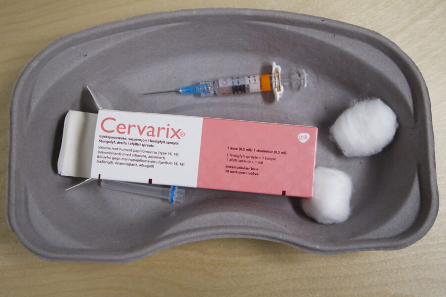 En spruta med Cervarix HPV-vaccin.