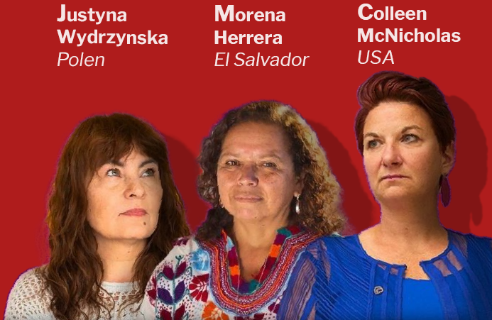 Aborträttsaktivisterna Justyna Wydrzyńska, Morena Herrera och Colleen McNicholas.