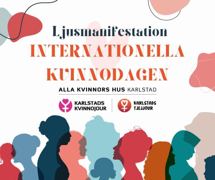8 mars-affisch Ljusmanifestation i Karlstad