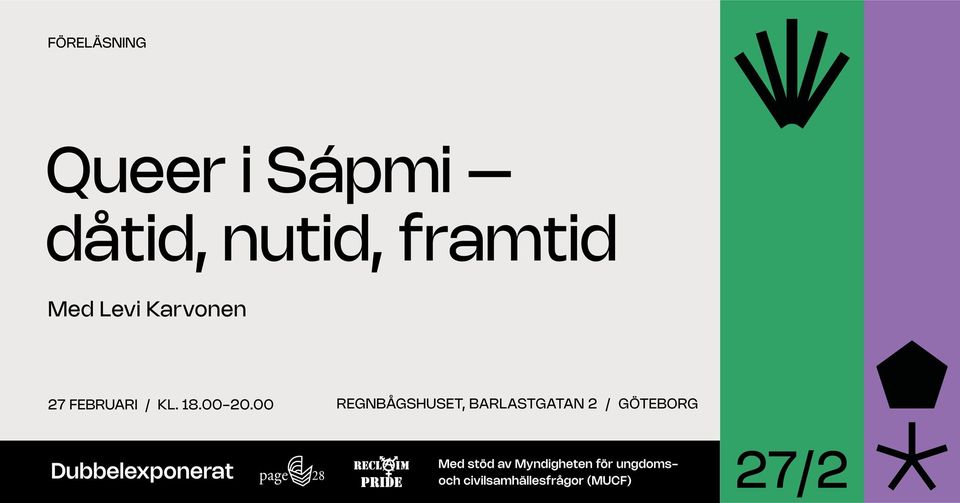 Affisch för föreläsning på temat Queer i Sápmi