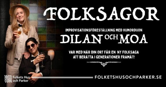 Dilan klädd i svart och Moa klädd i vitt