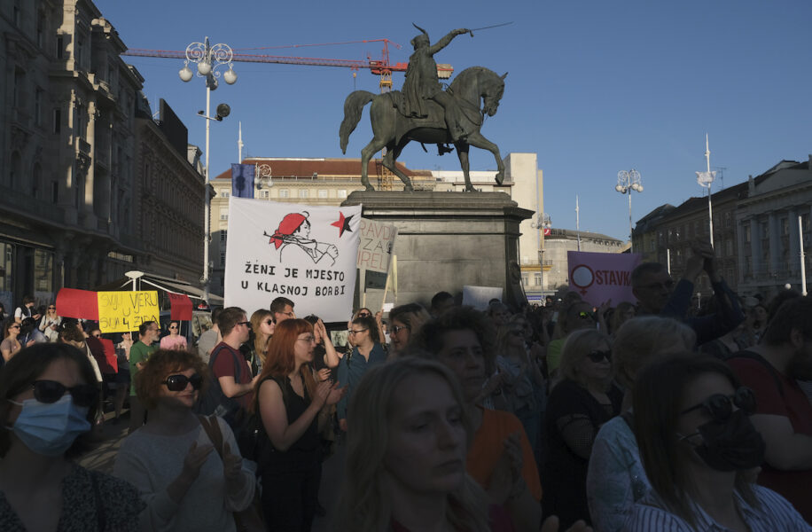 demonstration för rätten till abort i Kroatien