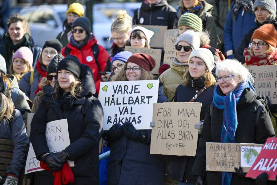 Rebellmammorna i demonstration i Malmö i mars i år.
