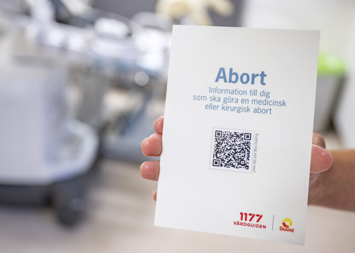 informationslapp för abort från region Skåne