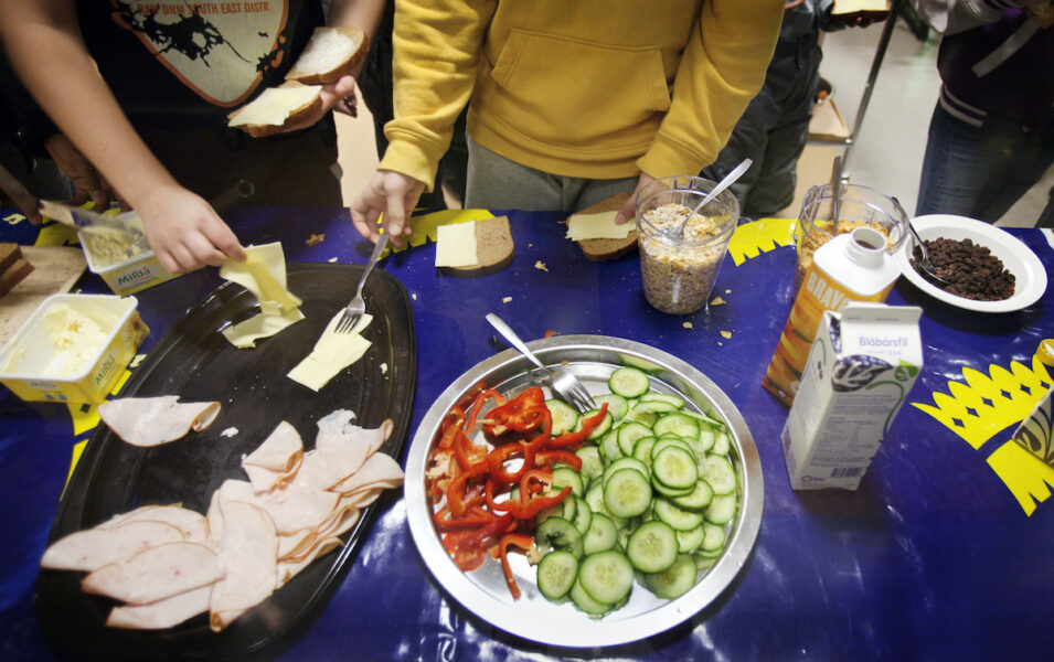 frukostbord på skola