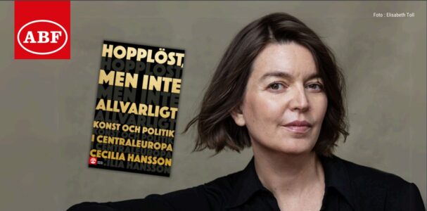Cecilia Hansson med bokomslag.