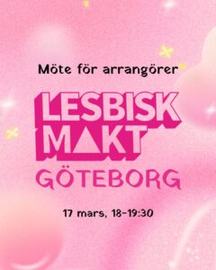 Rosa affisch med gula stjärnor för Lesbisk makt.