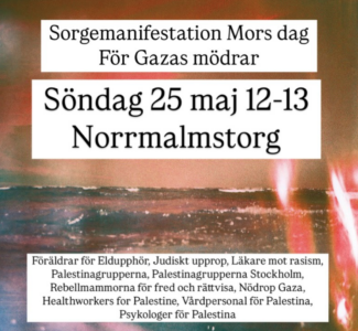 Manifestation för Gazas mödrar.