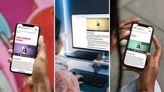 Mobiltelefoner och en datorskärm.