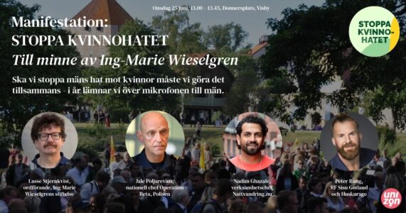 Stoppa kvinnohatet, manifestation i Almedalen.