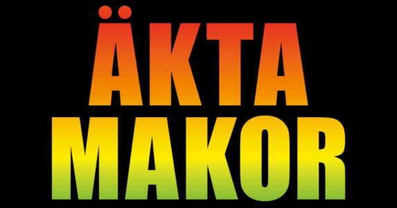 Äkta makor i orange-gult på svart bakgrund.