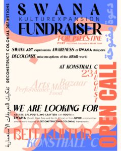 Swana insamlingsfest för Palestina.