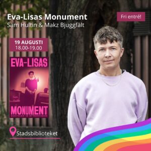Sam Hultin med sin bok Eva-Lisas monument.