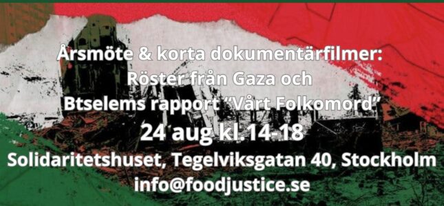 Palestinska flaggans färger i bakgrunden.
