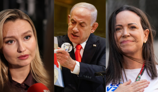 Ebba Busch, Benjamin Netanyahu, María Corina Machado.