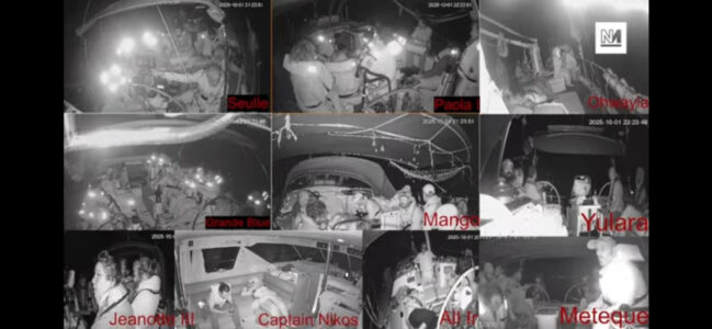 Flera olika fartyg livestreamar.