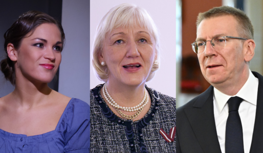 Ilze Ķuzule-Skrastiņa, Velta Čebotarenoka och Edgars Rinkēvičs.