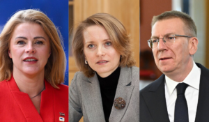 Evika Siliņa, Solveiga Silkalna, Edgars Rinkēvičs.