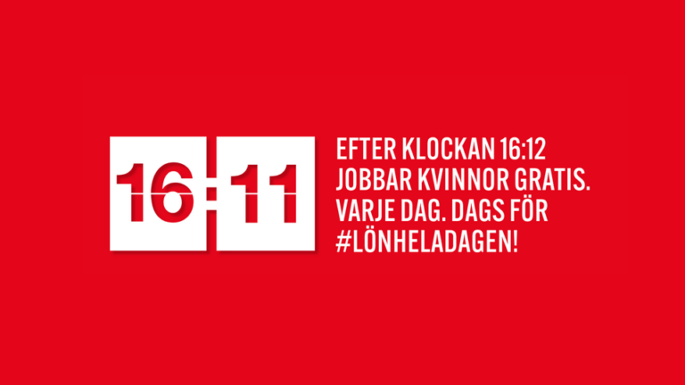 Röd bakgrund med siffrorna 16.11 i vitt.