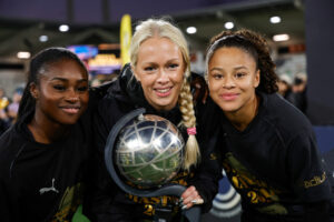 Monica Jusu Bah, Lisa Löwing och Felicia Schröder.